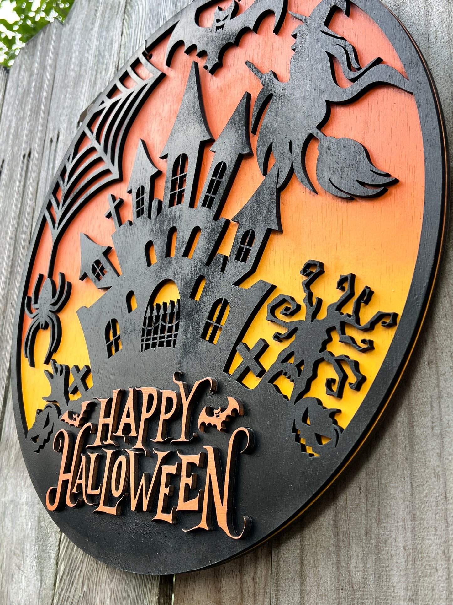 Halloween Haunted House Door Hanger