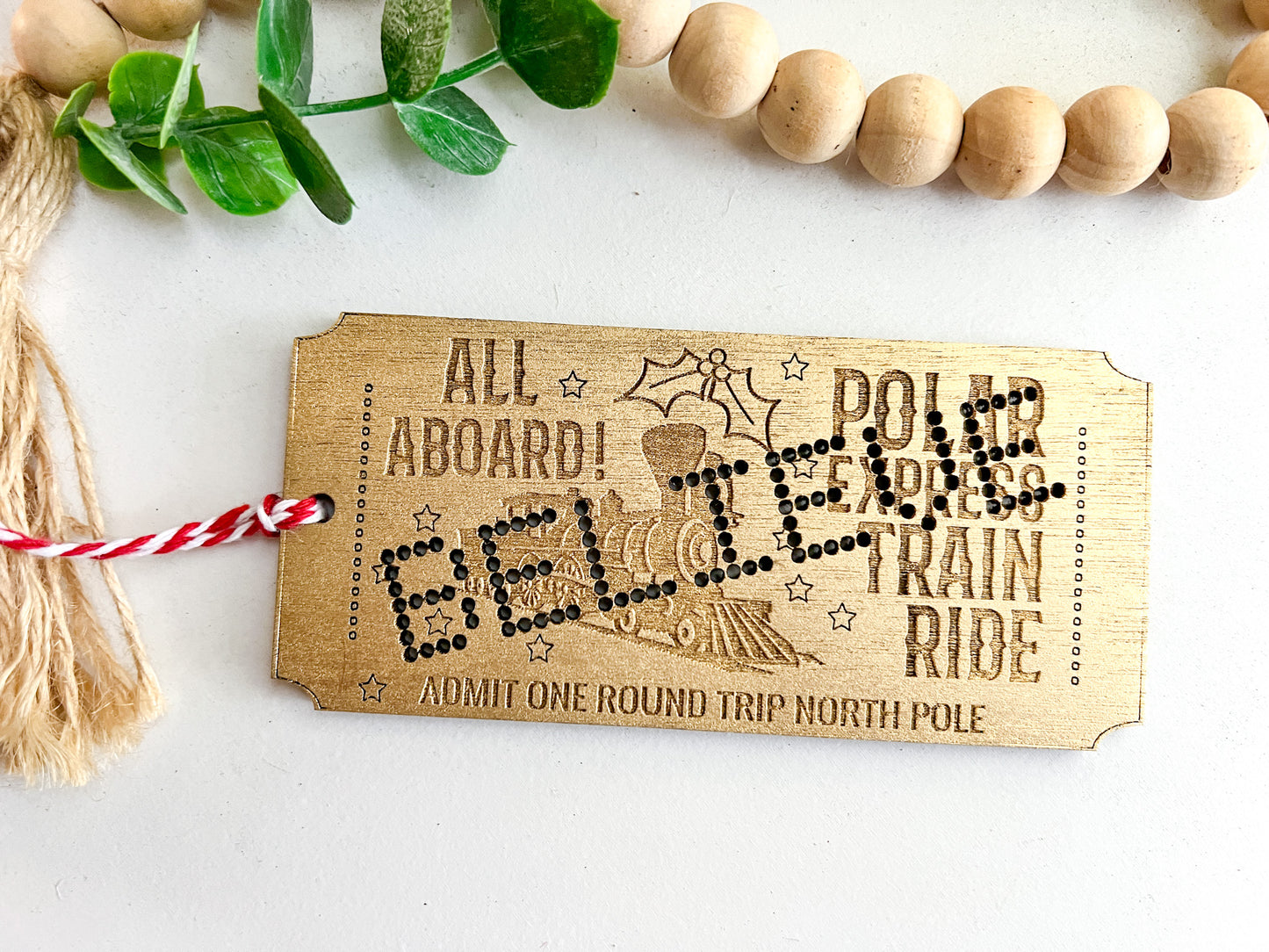 Christmas Train Ticket Ornament