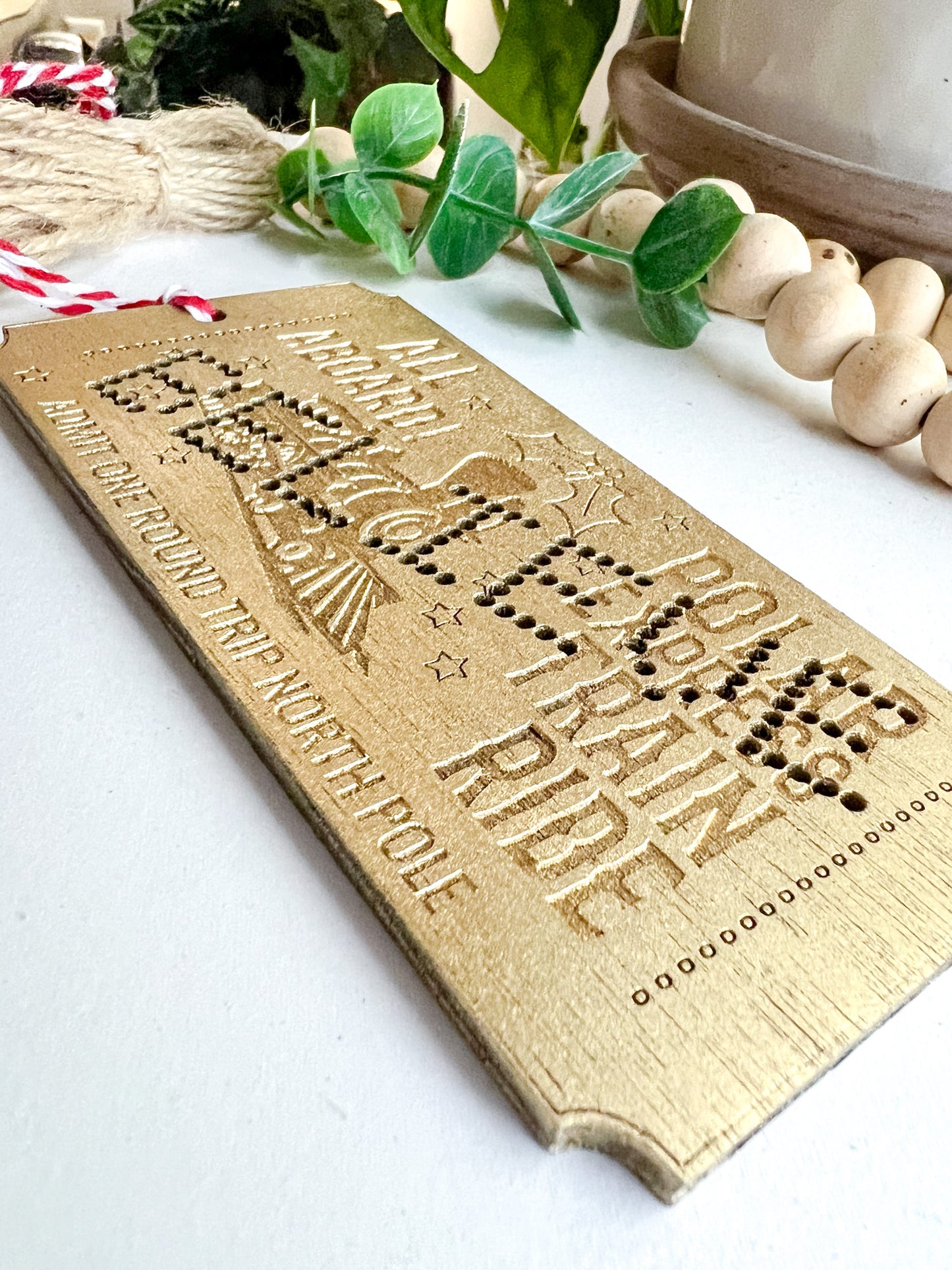 Christmas Train Ticket Ornament