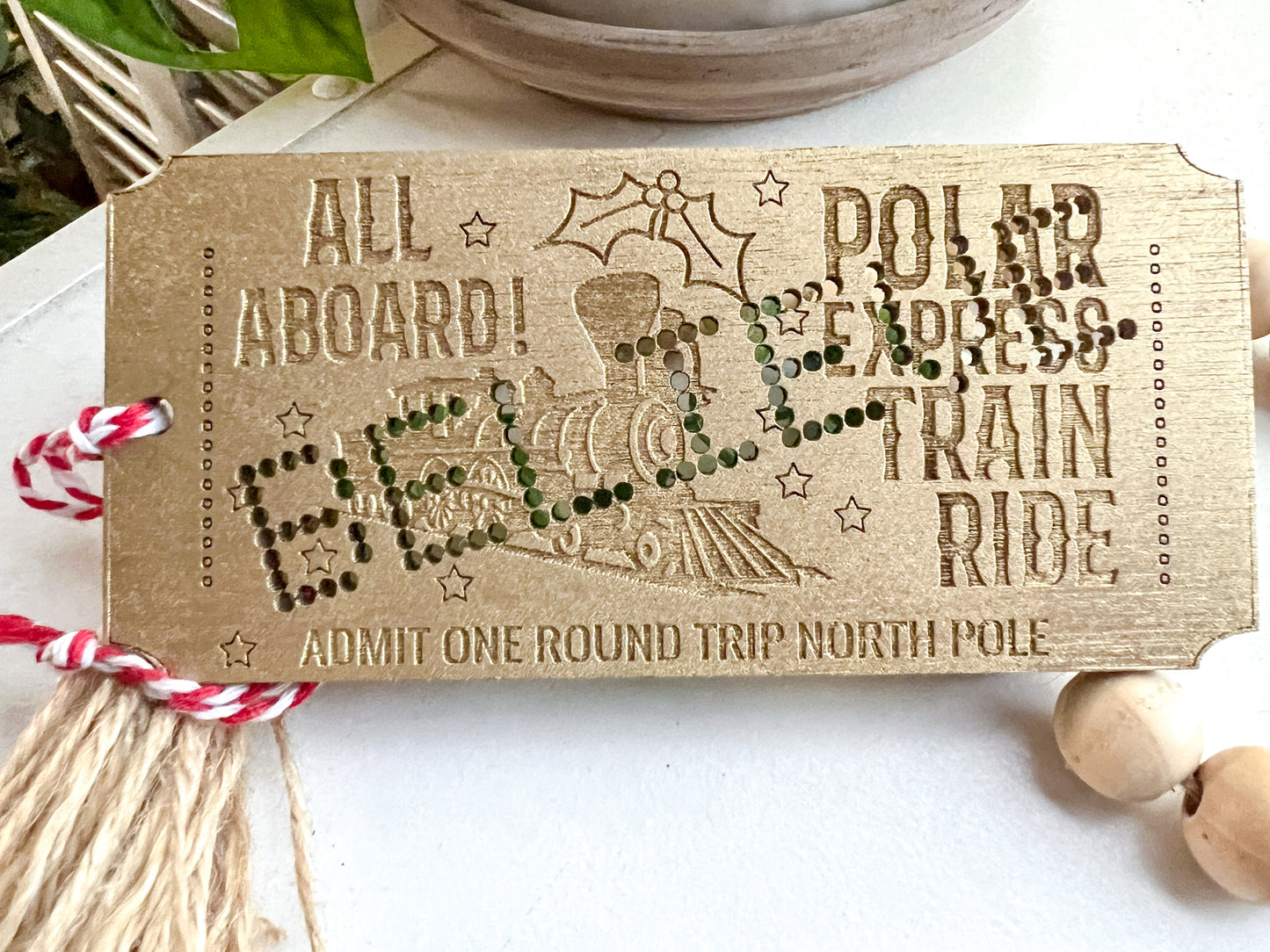 Christmas Train Ticket Ornament