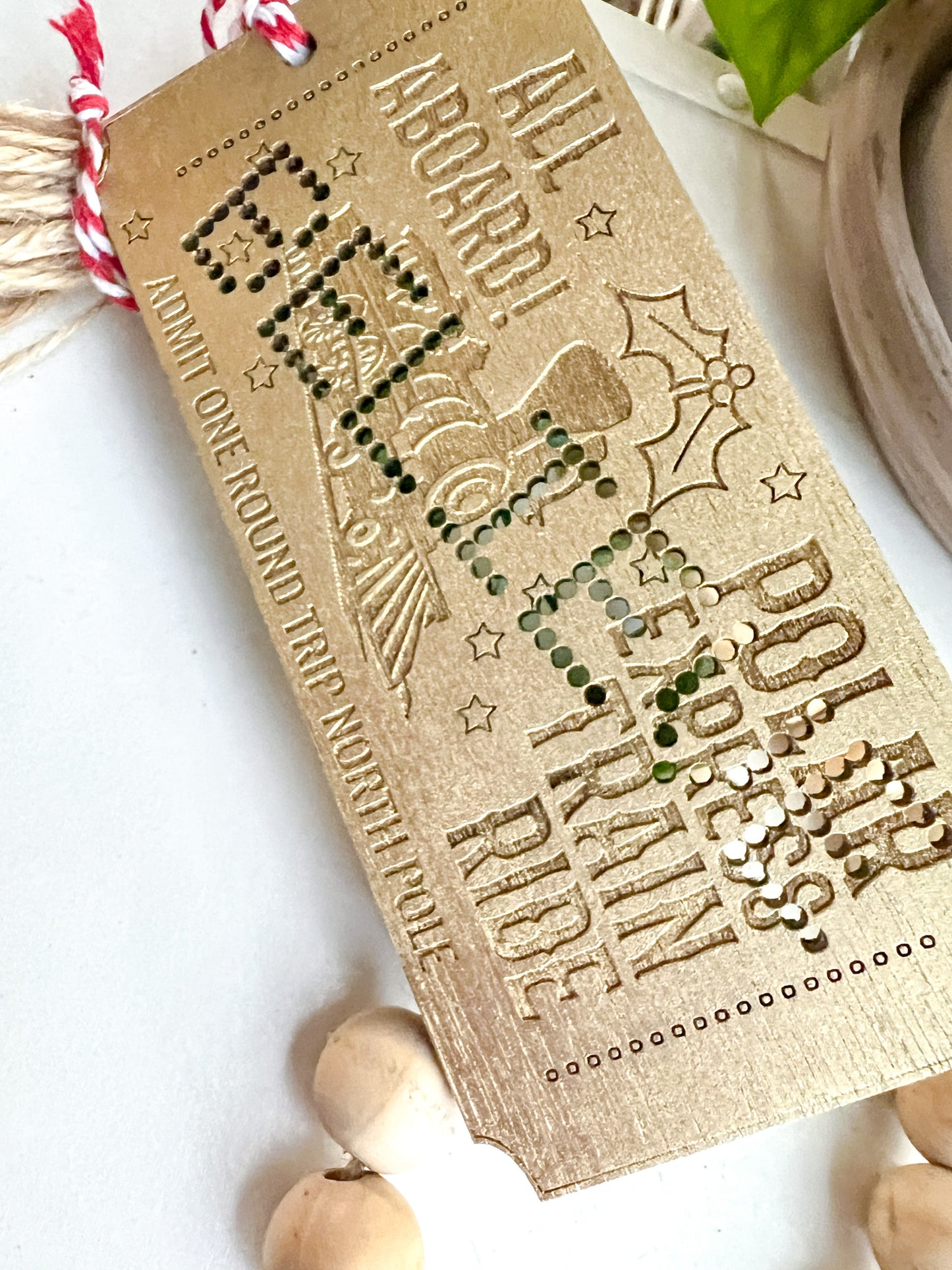 Christmas Train Ticket Ornament