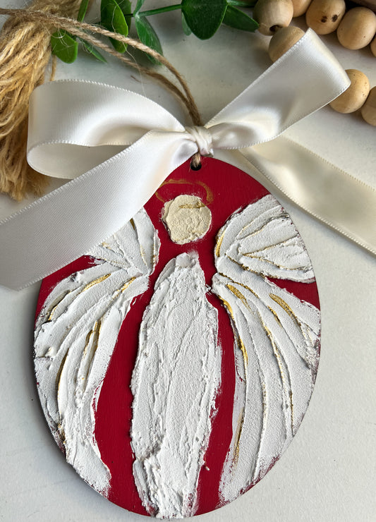 Angel Christmas Ornament Memorial Guardian Angel Red