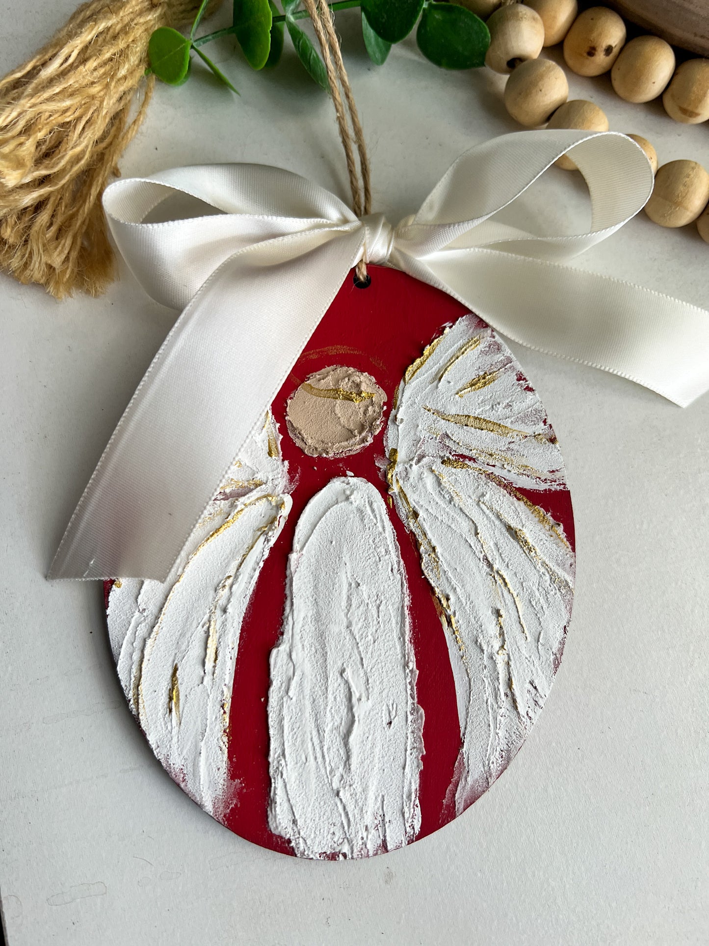 Angel Christmas Ornament Memorial Guardian Angel Red