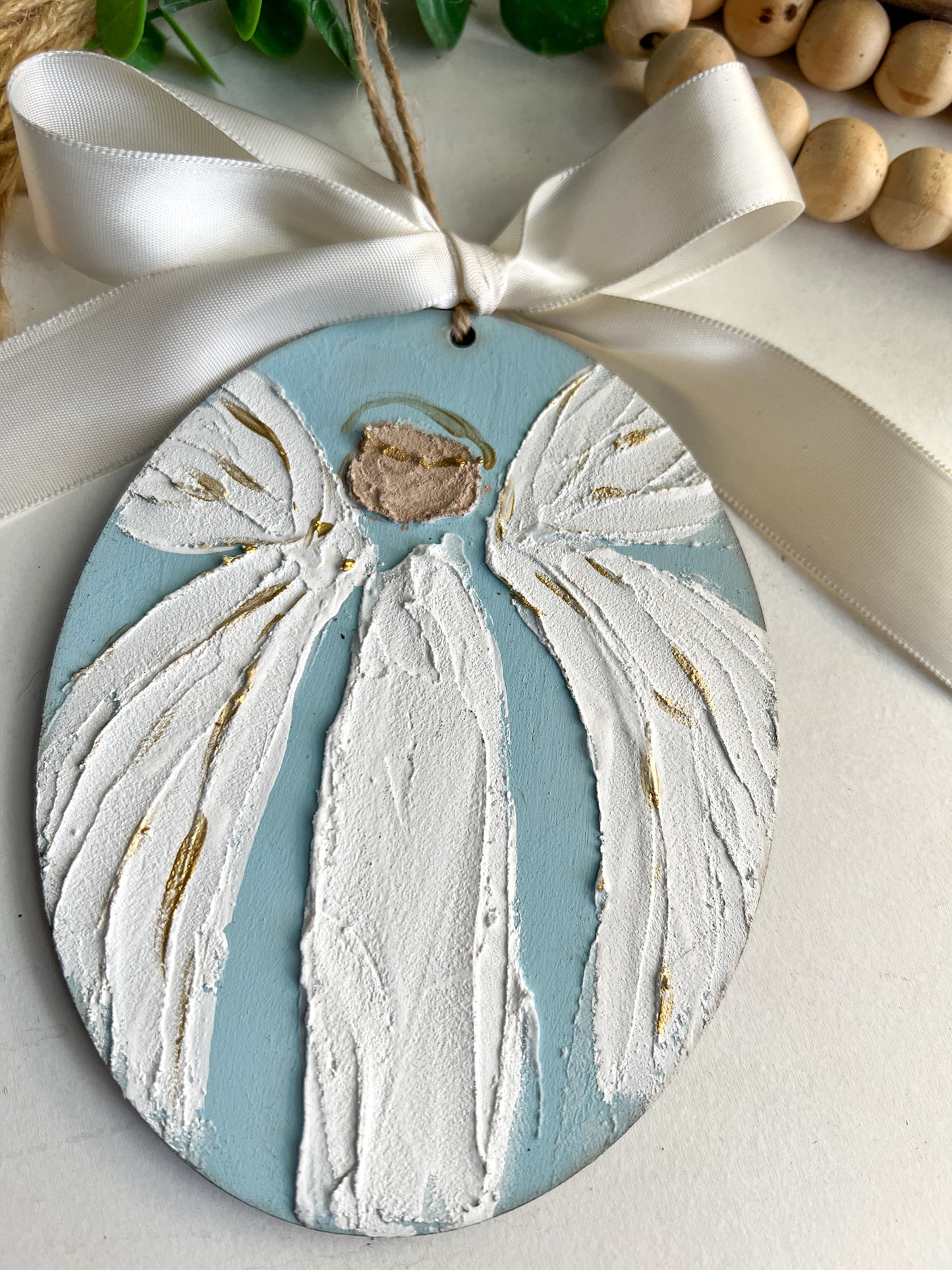 Angel Christmas Ornament Memorial Guardian Angel Blue