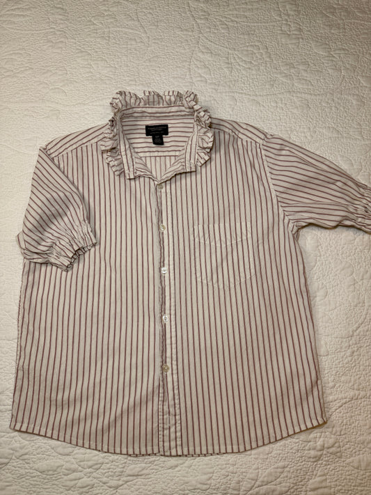 Reworked American Eagle Red & White Button Down