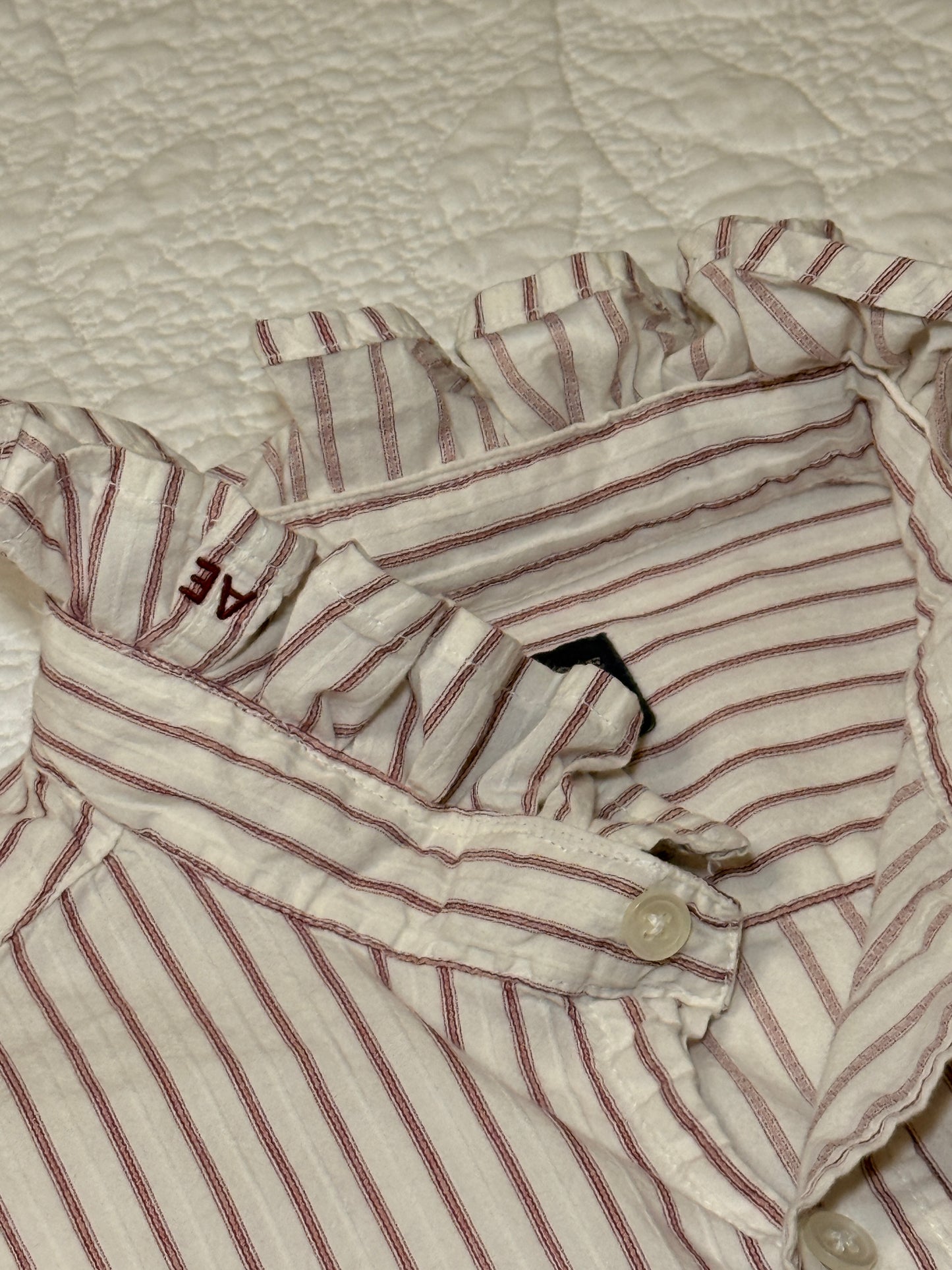 Reworked American Eagle Red & White Button Down