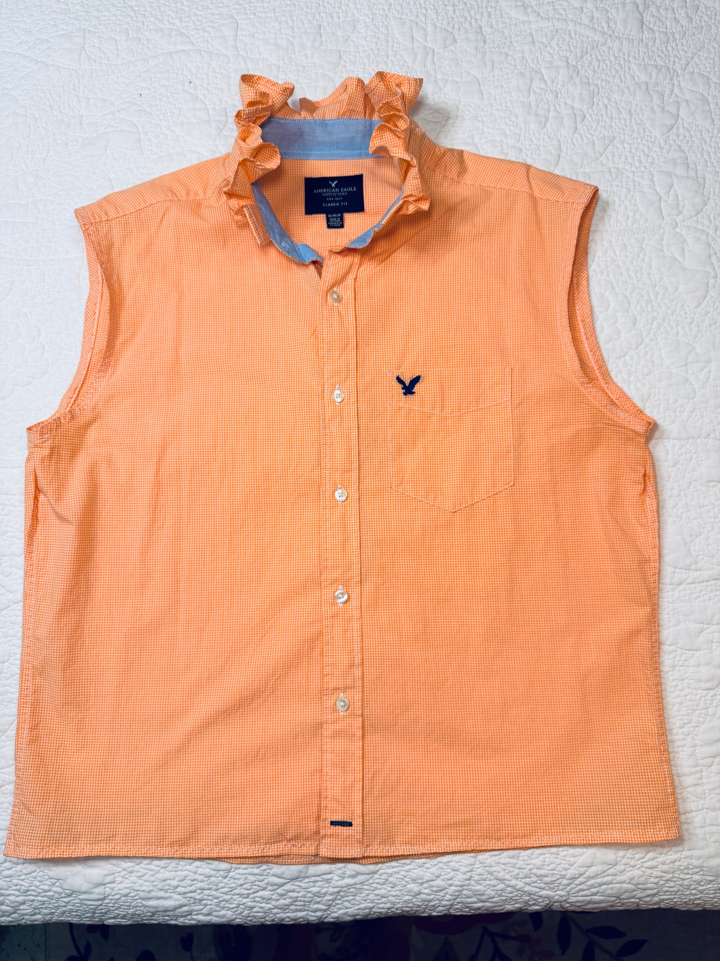 Reworked American Eagle Orange Sherbet Button Down