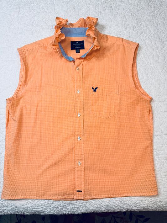 Reworked American Eagle Orange Sherbet Button Down