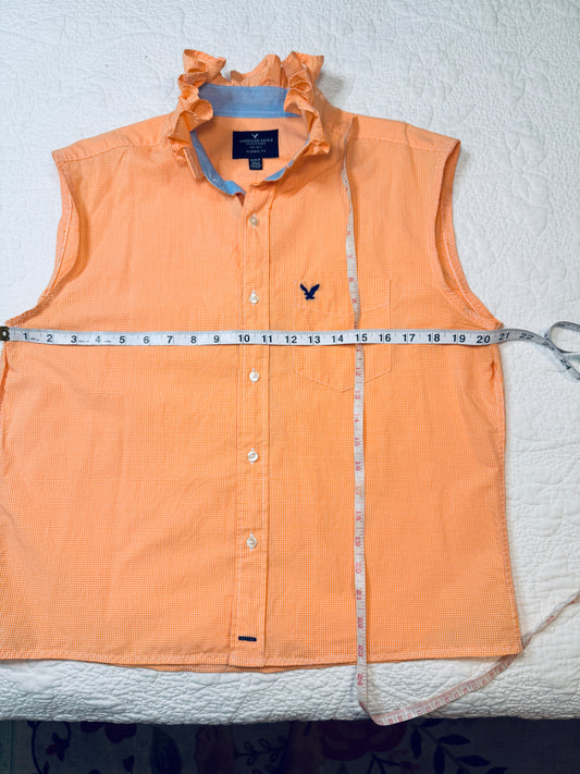 Reworked American Eagle Orange Sherbet Button Down