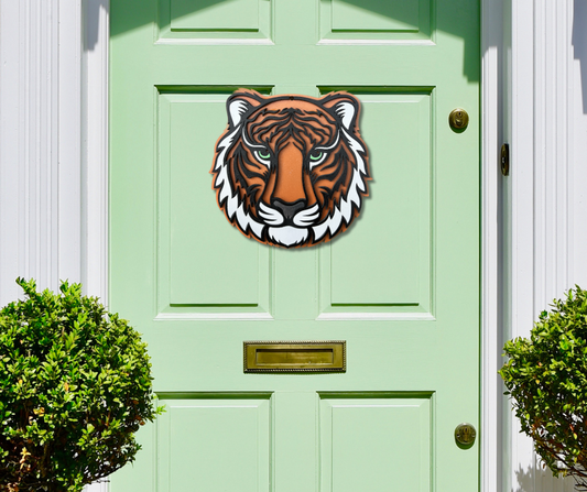 Tiger Orange and Black 3D Door Hanger