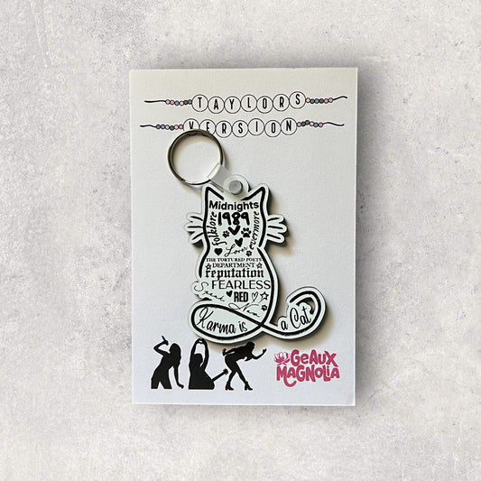 Karma is a Cat Keychain