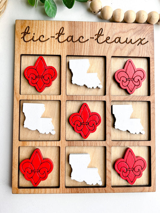 Tic Tac Teaux Red and White Louisiana Fleur De Lis