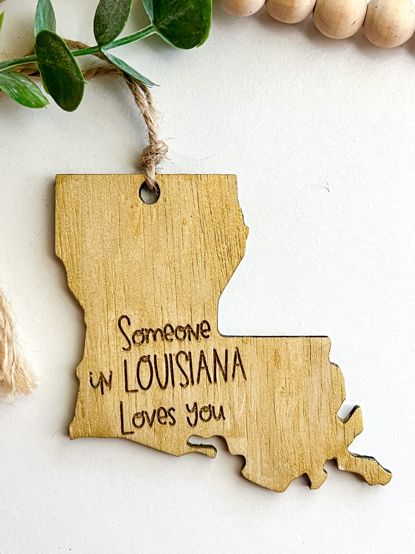 Gold Someone in Louisiana Loves You Ornament