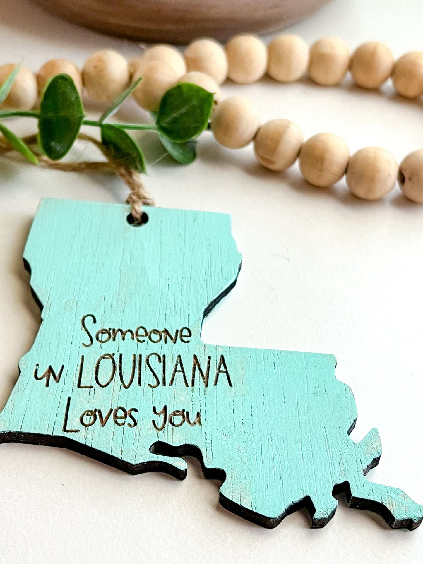 Turquoise Someone in Louisiana Loves You Ornament