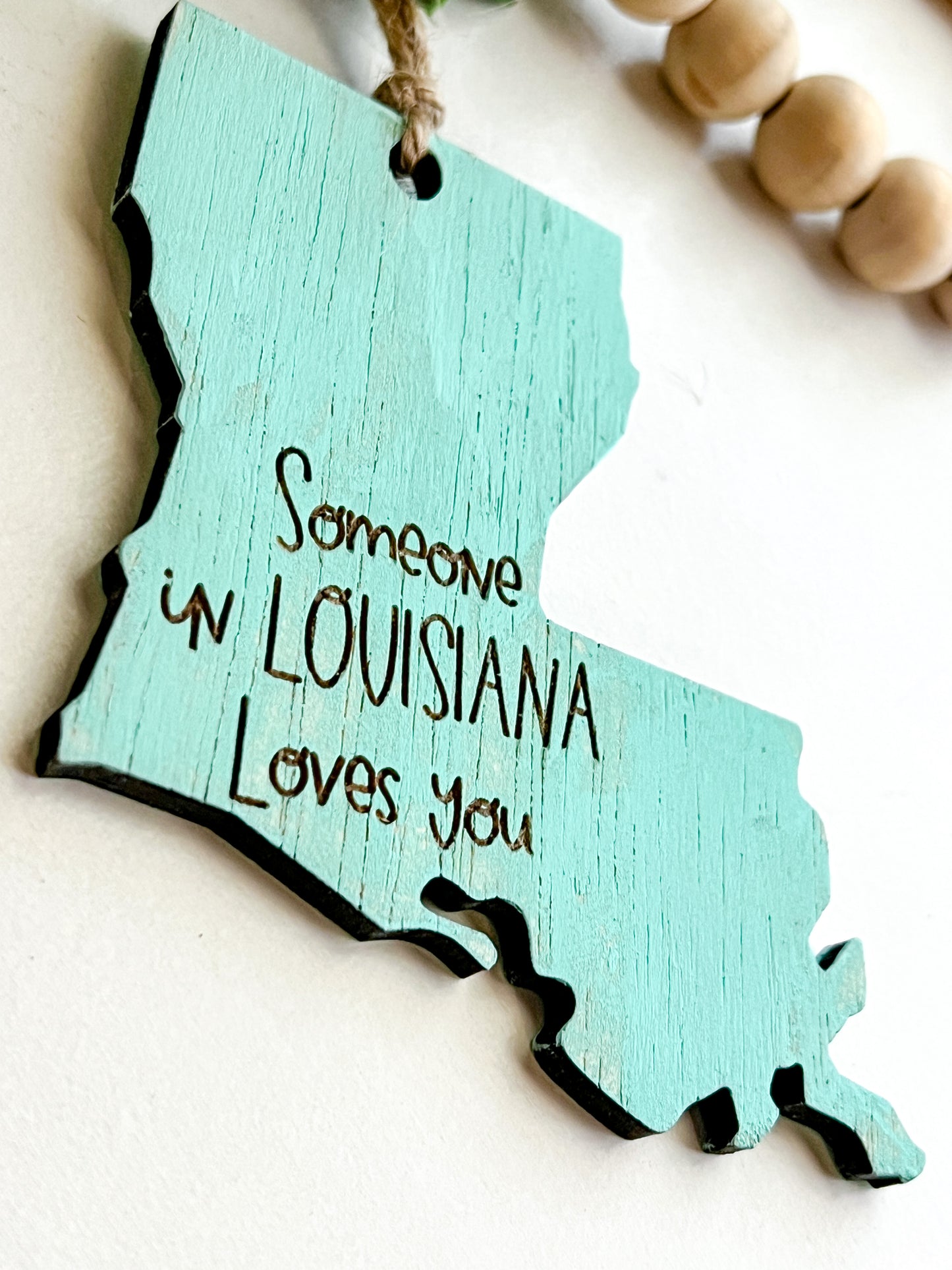 Turquoise Someone in Louisiana Loves You Ornament