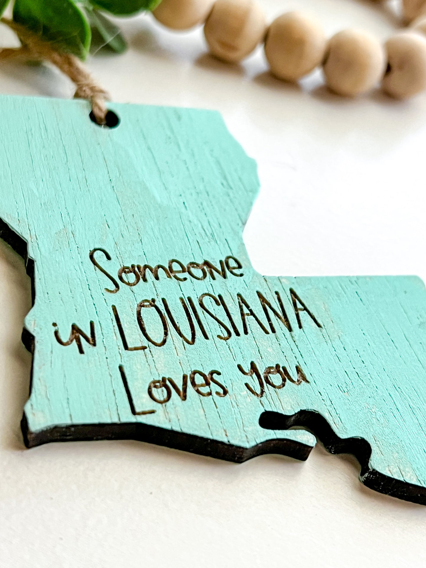 Turquoise Someone in Louisiana Loves You Ornament