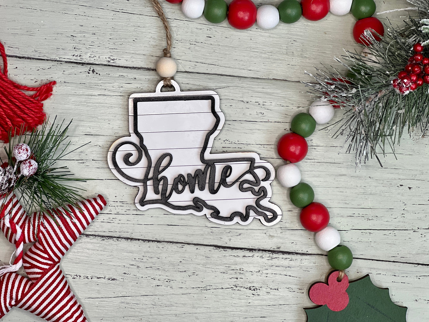 State Home Shiplap Ornament