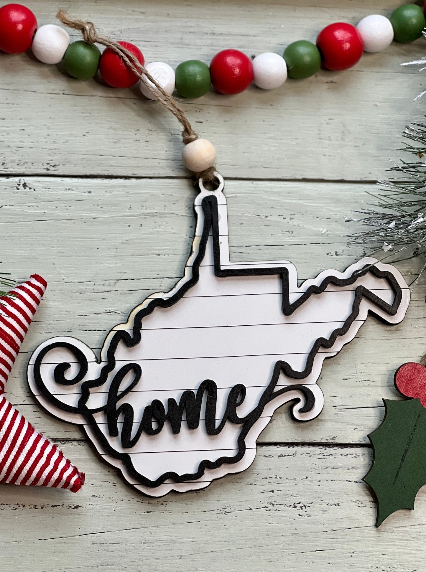 State Home Shiplap Ornament