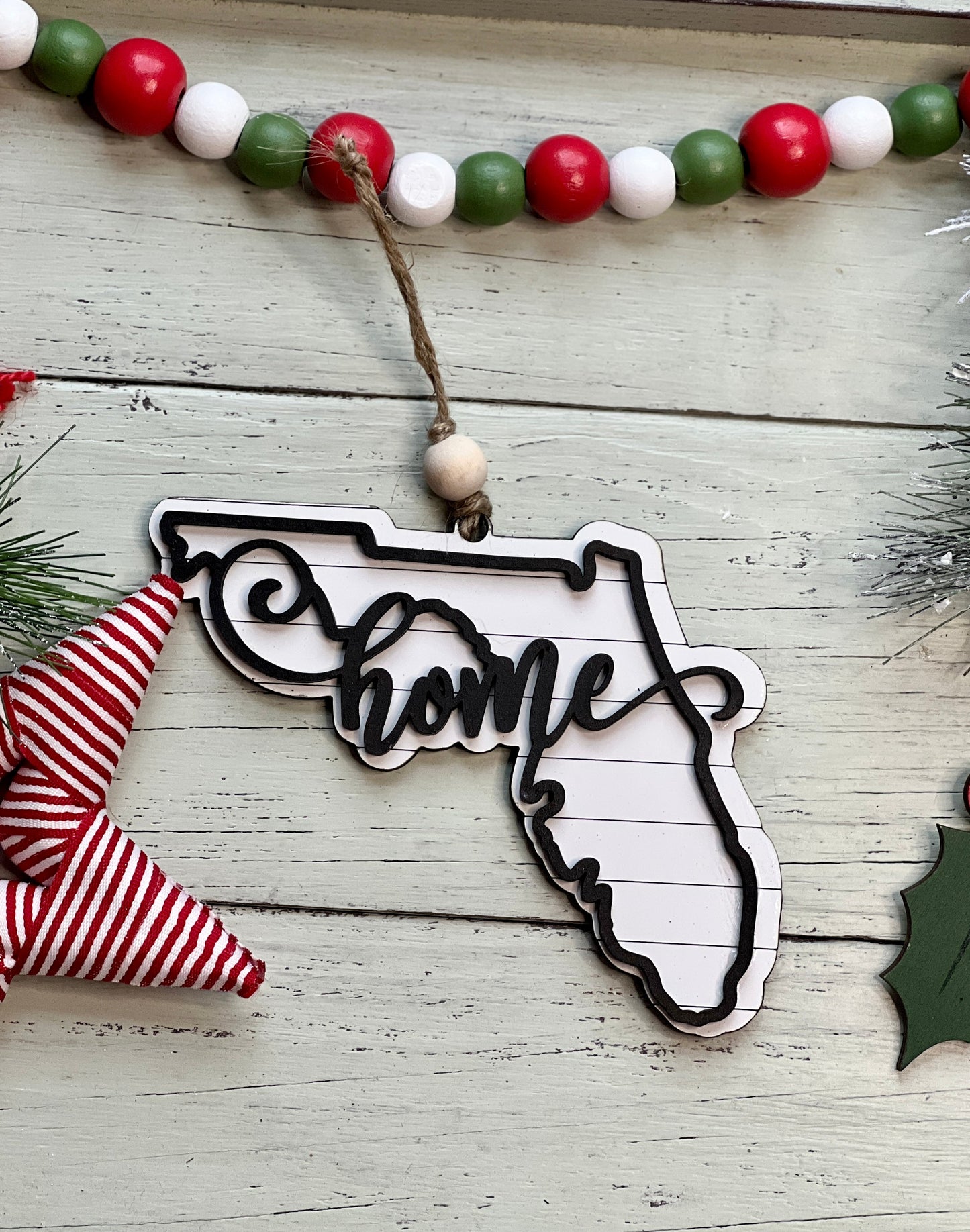 State Home Shiplap Ornament