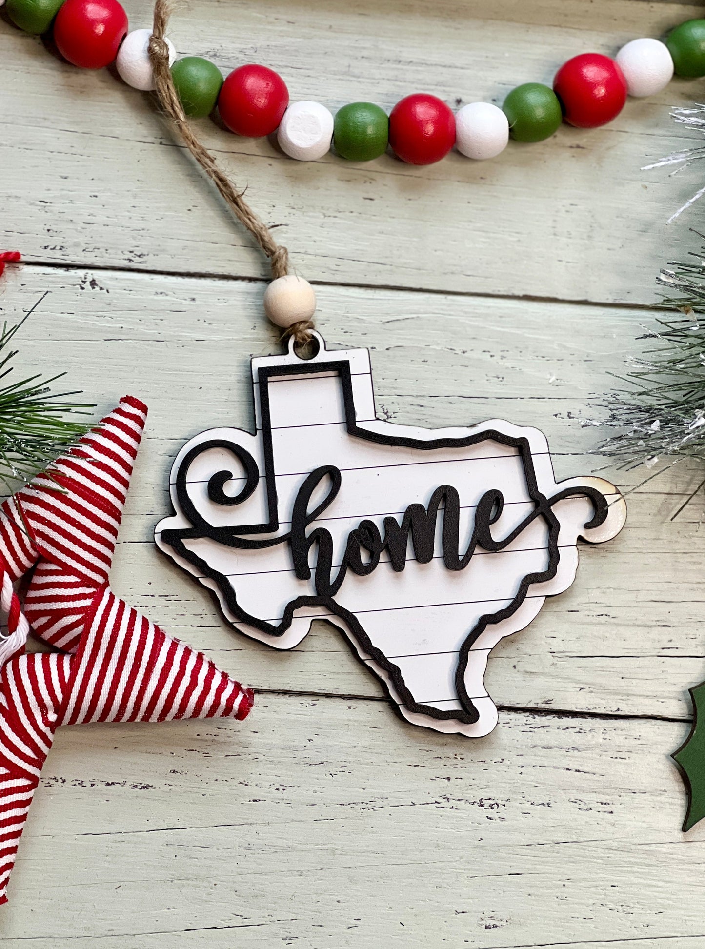 State Home Shiplap Ornament