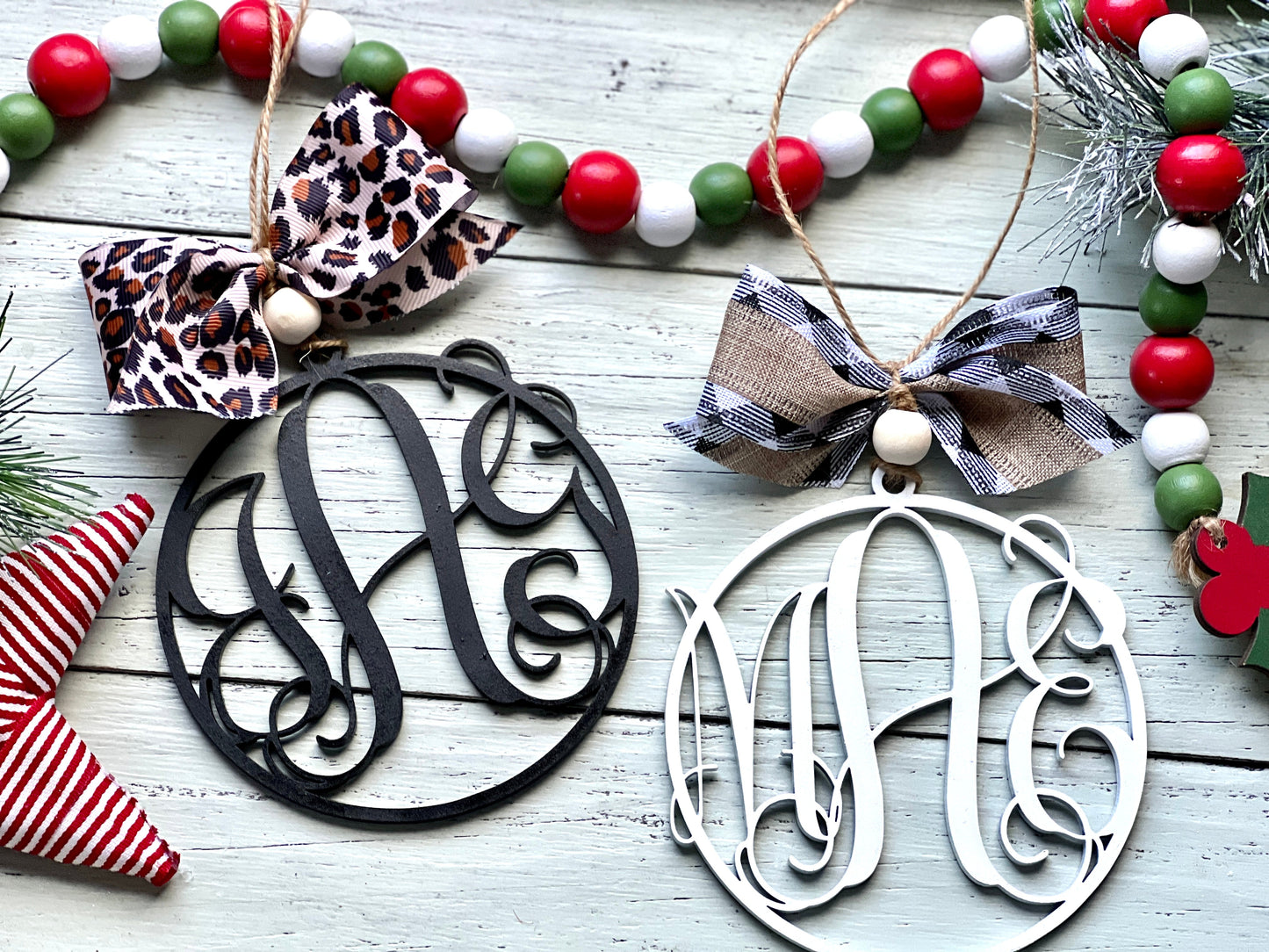 Monogram Car Charm Ornament