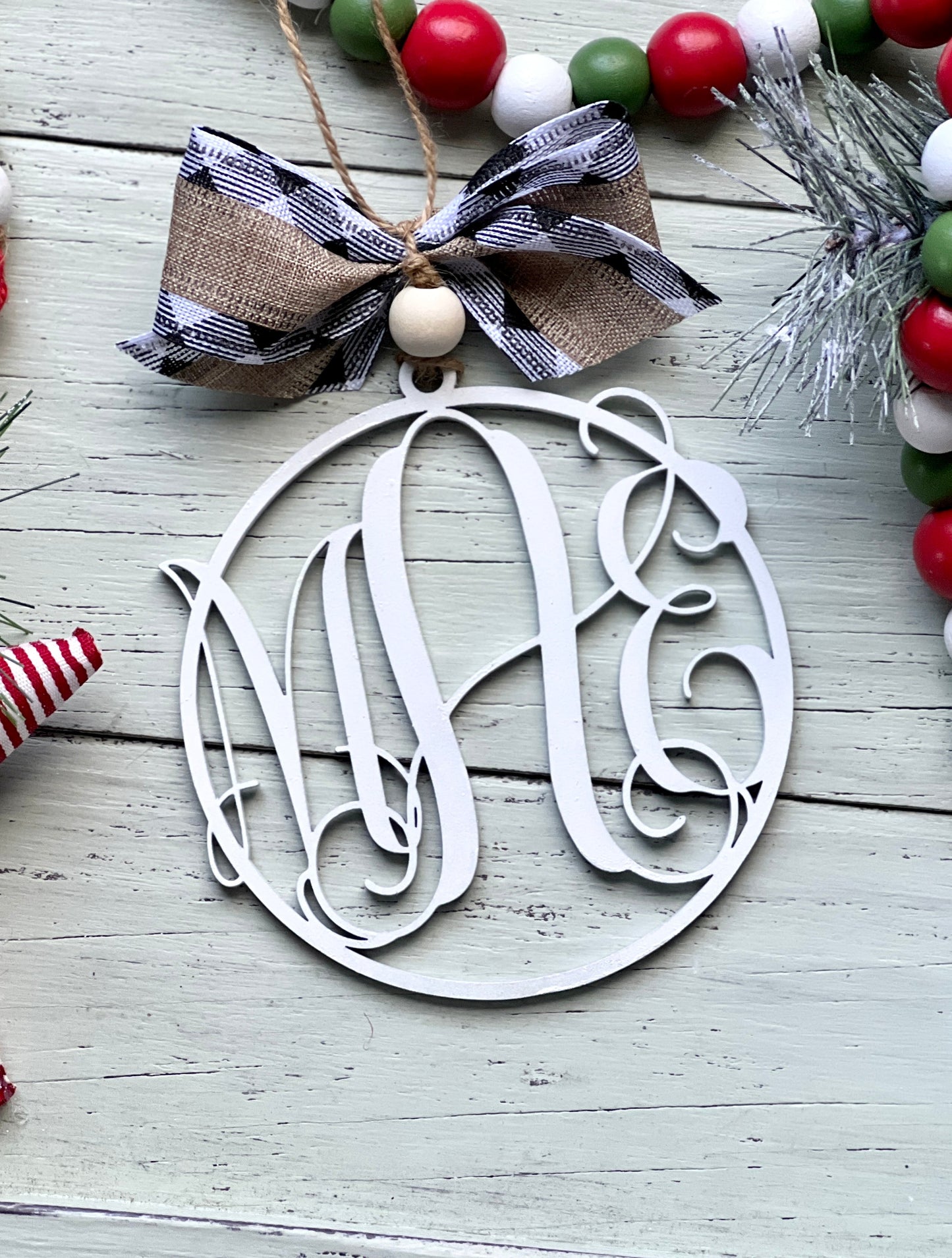 Monogram Car Charm Ornament