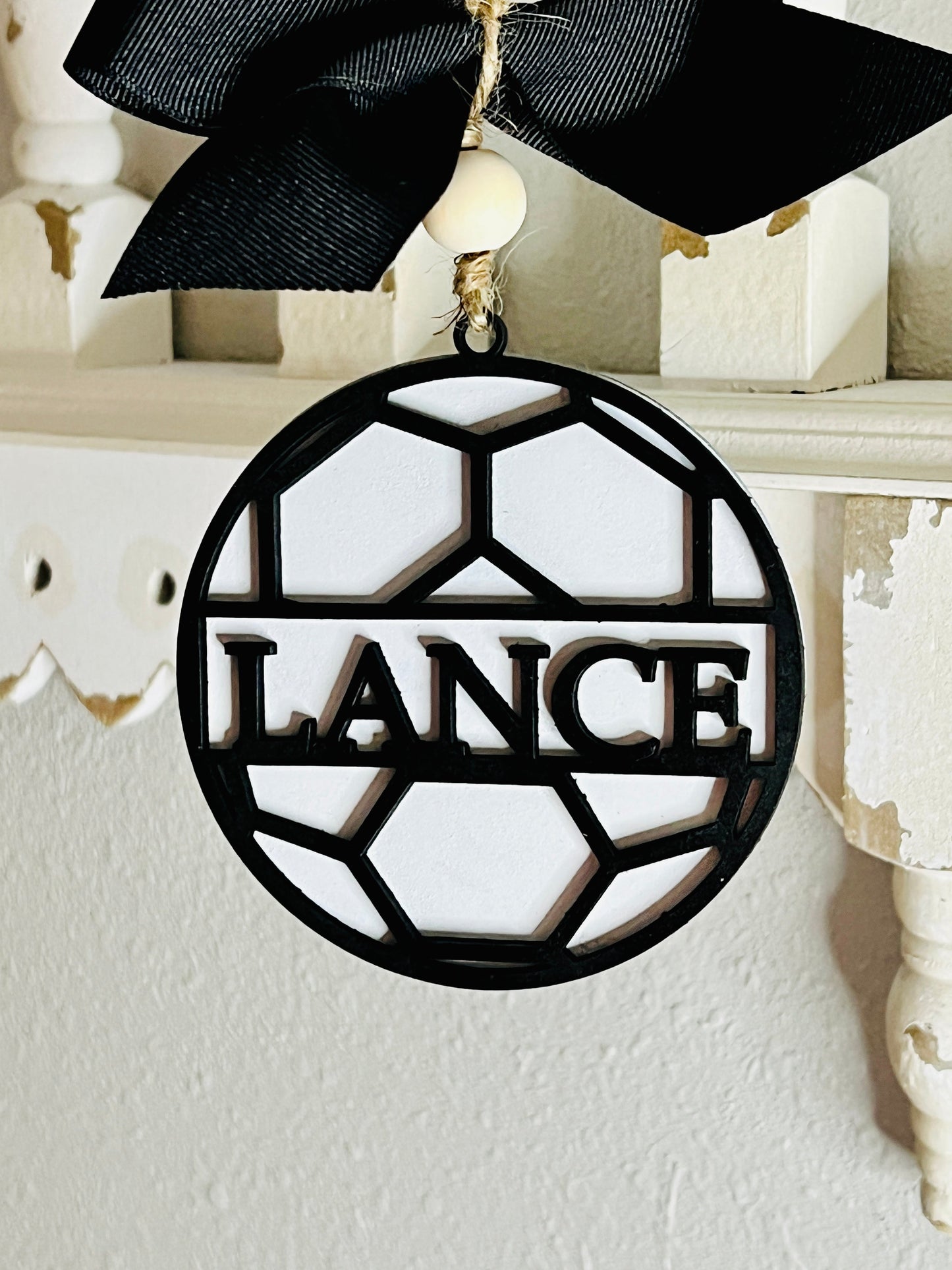 Soccer Custom Car Charm Tag Ornament RETAIL